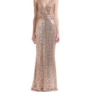 Badgley Mischka Blush Sequin Dress